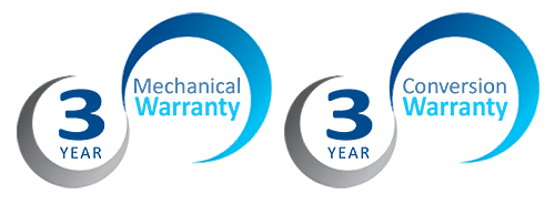 3 year mechanical and conversion warranty